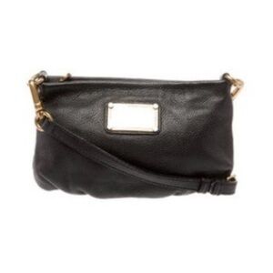 Marc Jacobs Natasha Black Crossbody Bag with Gold Accents